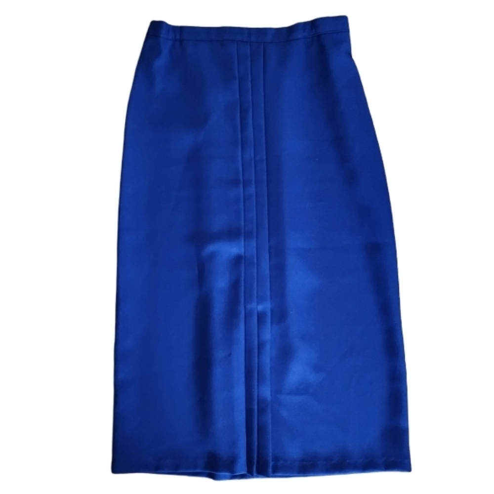 Kasper Vintage 90s Royal Blue 14P Pencil Skirt Midi Length‎ Made in USA